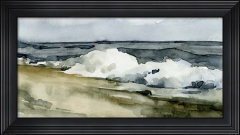 Framed Loose Watercolor Waves II Print