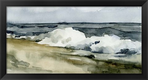 Framed Loose Watercolor Waves II Print