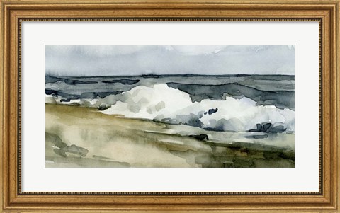 Framed Loose Watercolor Waves II Print