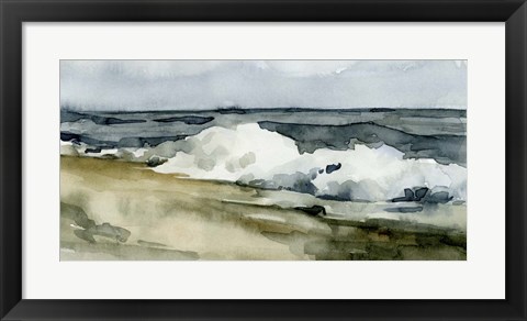 Framed Loose Watercolor Waves II Print