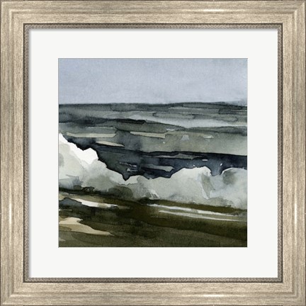 Framed Loose Watercolor Waves III Print