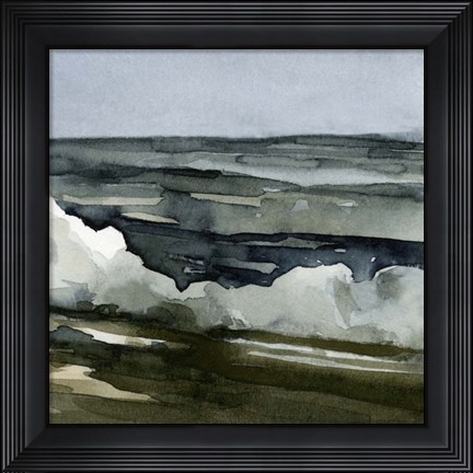 Framed Loose Watercolor Waves III Print