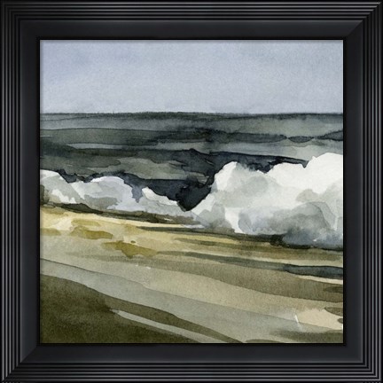 Framed Loose Watercolor Waves IV Print