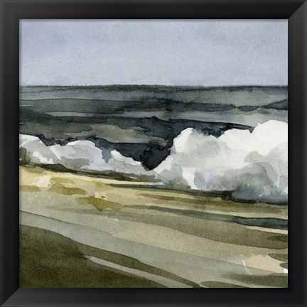 Framed Loose Watercolor Waves IV Print