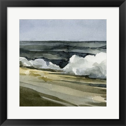 Framed Loose Watercolor Waves IV Print