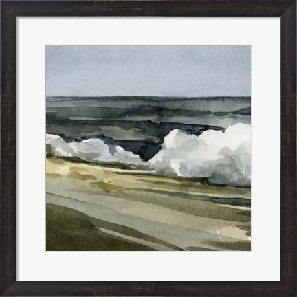 Framed Loose Watercolor Waves IV Print