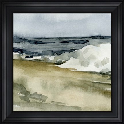 Framed Loose Watercolor Waves V Print