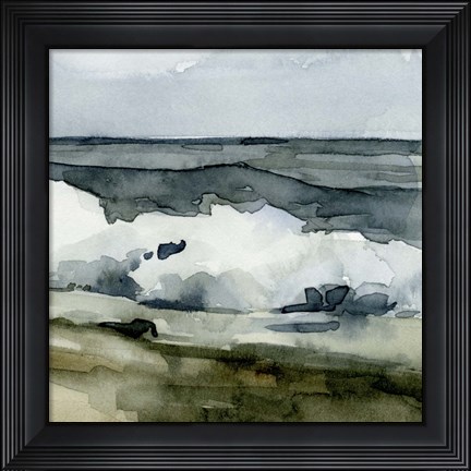 Framed Loose Watercolor Waves VI Print