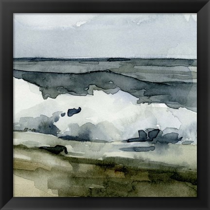 Framed Loose Watercolor Waves VI Print