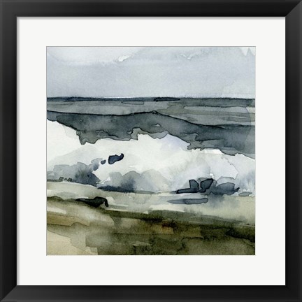 Framed Loose Watercolor Waves VI Print