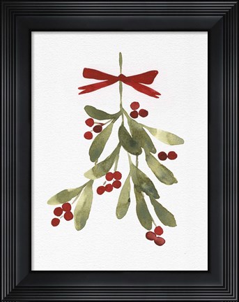 Framed Mistletoe Bow I Print