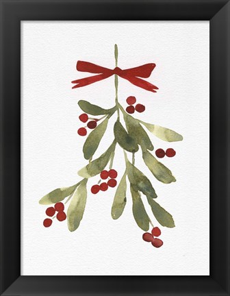 Framed Mistletoe Bow I Print