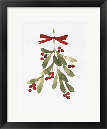 Framed Mistletoe Bow I Print