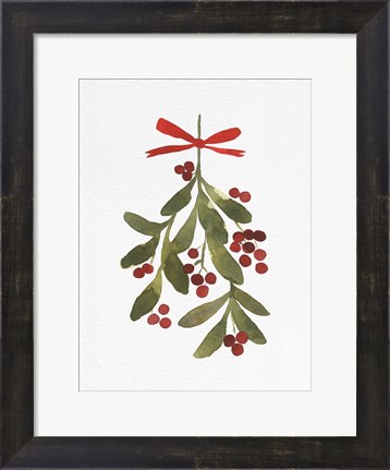 Framed Mistletoe Bow II Print