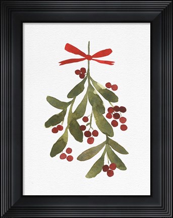 Framed Mistletoe Bow II Print