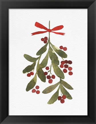 Framed Mistletoe Bow II Print