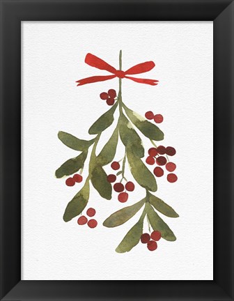 Framed Mistletoe Bow II Print