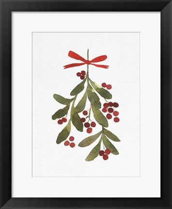 Framed Mistletoe Bow II Print