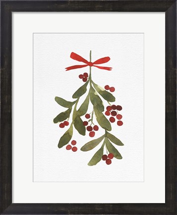 Framed Mistletoe Bow II Print