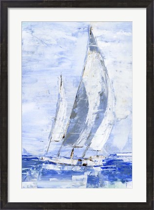 Framed Blue Sails II Print