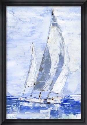 Framed Blue Sails II Print