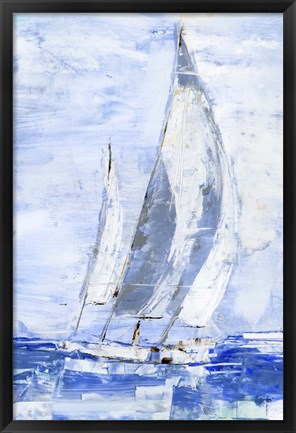 Framed Blue Sails II Print