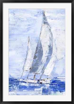 Framed Blue Sails II Print