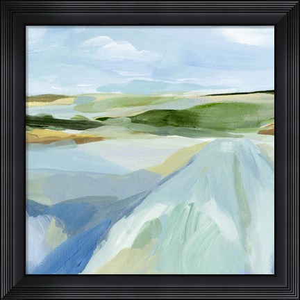 Framed Sky Blue Fields I Print