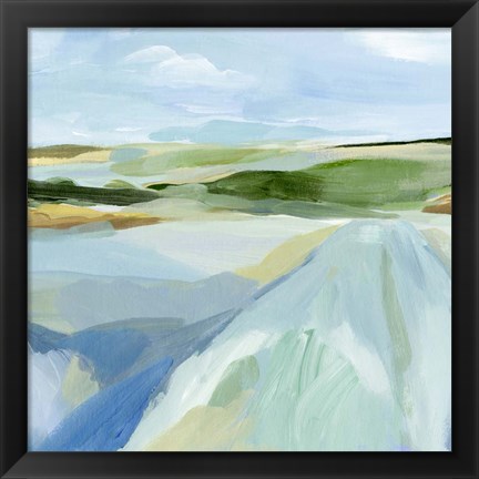 Framed Sky Blue Fields I Print