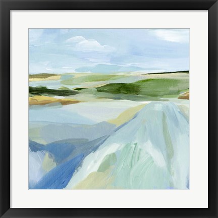 Framed Sky Blue Fields I Print