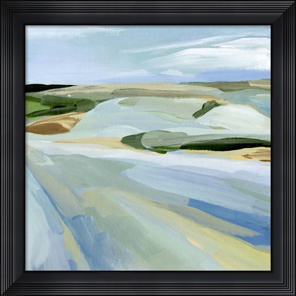 Framed Sky Blue Fields II Print