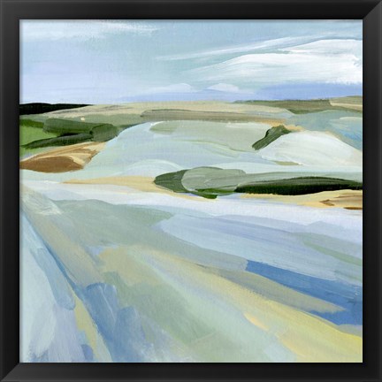 Framed Sky Blue Fields II Print