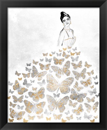 Framed Fluttering Gown I Print