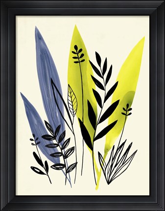 Framed Dancing Leaf Collage I Print