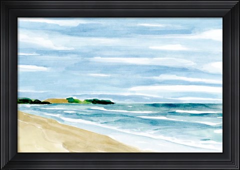 Framed Coastline Calm I Print