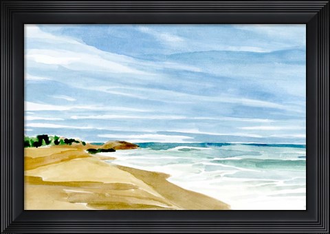 Framed Coastline Calm II Print