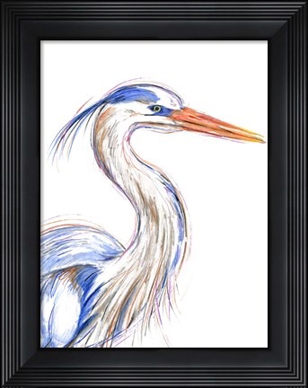 Framed Heron&#39;s Glance I Print