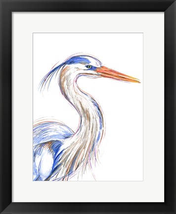 Framed Heron&#39;s Glance I Print