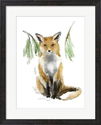 Framed Snowy Fox I Print