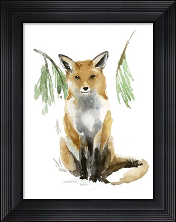 Framed Snowy Fox I Print
