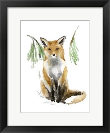 Framed Snowy Fox I Print