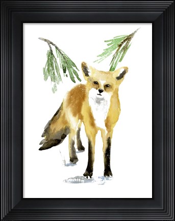 Framed Snowy Fox II Print