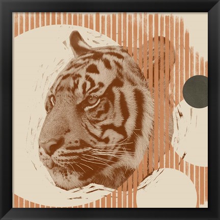 Framed Pop Art Tiger II Print