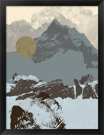 Framed Pop Art Mountain I Print