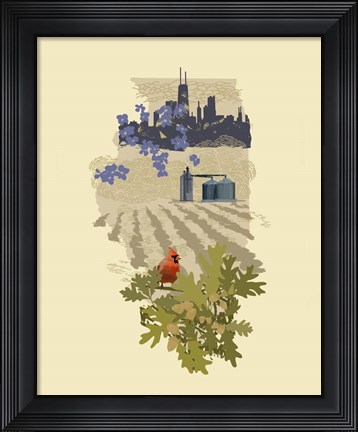 Framed Illustrated State-Illinois Print