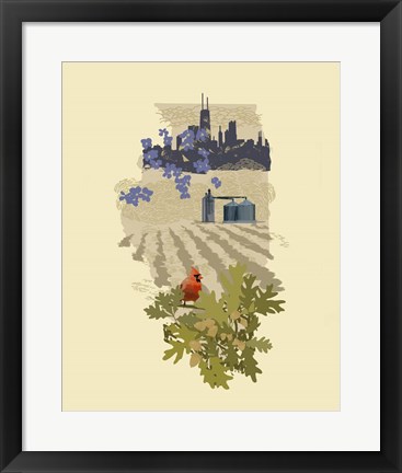 Framed Illustrated State-Illinois Print