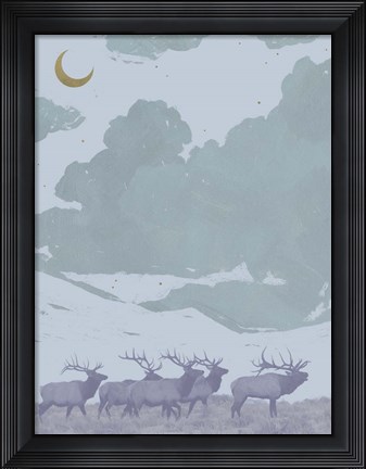 Framed Pop Art Elk I Print