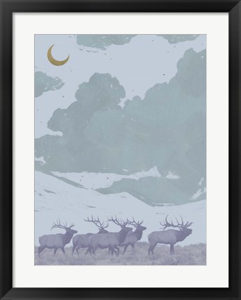 Framed Pop Art Elk I Print