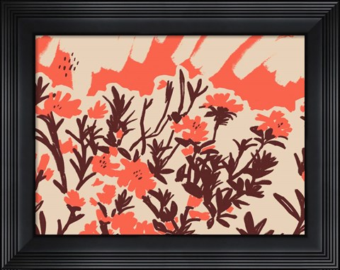 Framed Red Rhododendron I Print