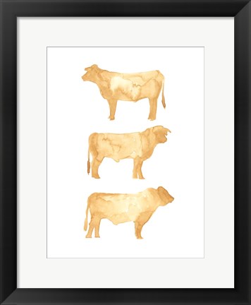 Framed Hereford Trio I Print